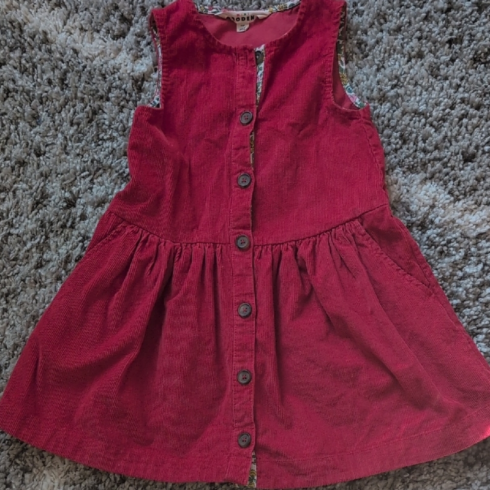 Boden Red Corduroy Kids Dress